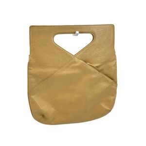 Hobo International Yellow Leather Cutout Handle Tote Bag Paisley Lining Vintage